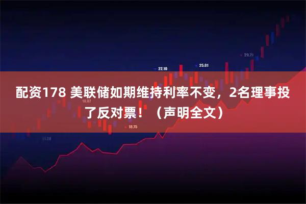 配资178 美联储如期维持利率不变，2名理事投了反对票！（声明全文）