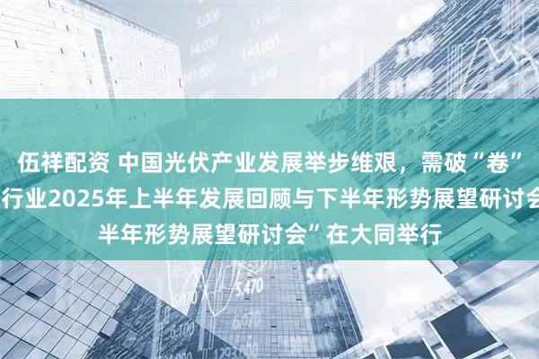 伍祥配资 中国光伏产业发展举步维艰，需破“卷”成蝶——“光伏行业2025年上半年发展回顾与下半年形势展望研讨会”在大同举行